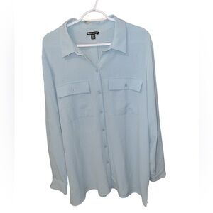 Hilary Radley Blue Blouse Long Sleeve